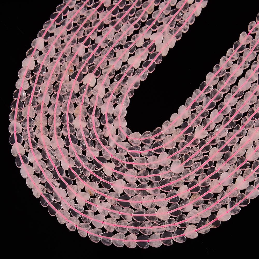 Natural Rose Quartz Gemstone Carved Love Heart 6mm Loose Beads (d642) Natural Rose Quartz Gemstone Carved Love Heart 6mm Loose Beads (d642)