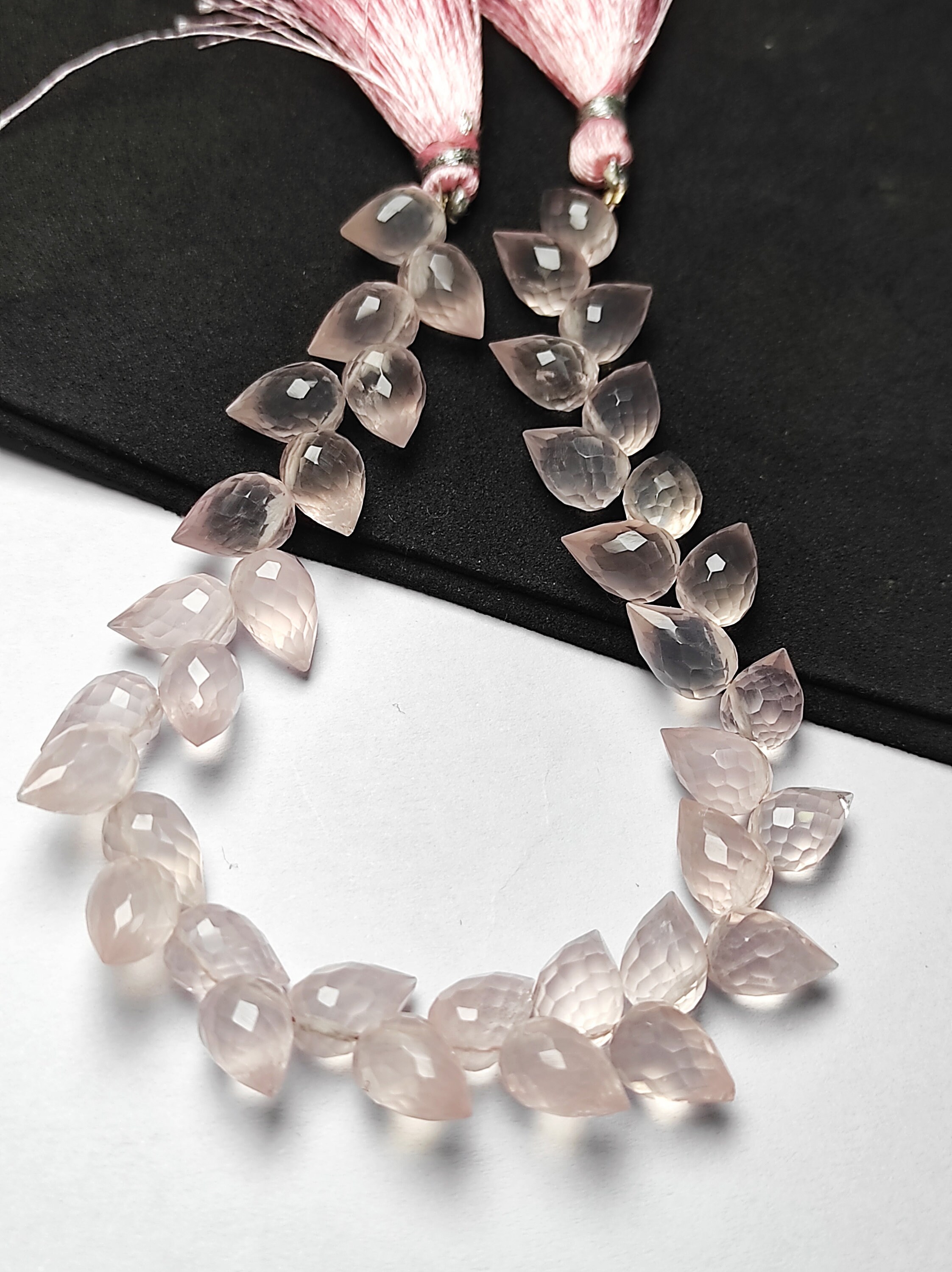 New Brand Beautiful Natural Rose Quartz 7/10 Mm Flowerbud Briolettes Diagonal Drilled Drop Briolette 8 Inches Quartz Beads