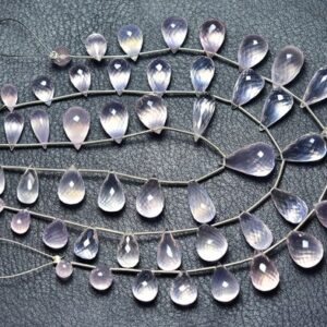 Super Quality Rose Quartz Teardrop Beads - 7 Inches - Beautiful Natural Rose Quartz Faceted Teardrop Briolette -size Is 6x9 - 9x16 Mm #2592