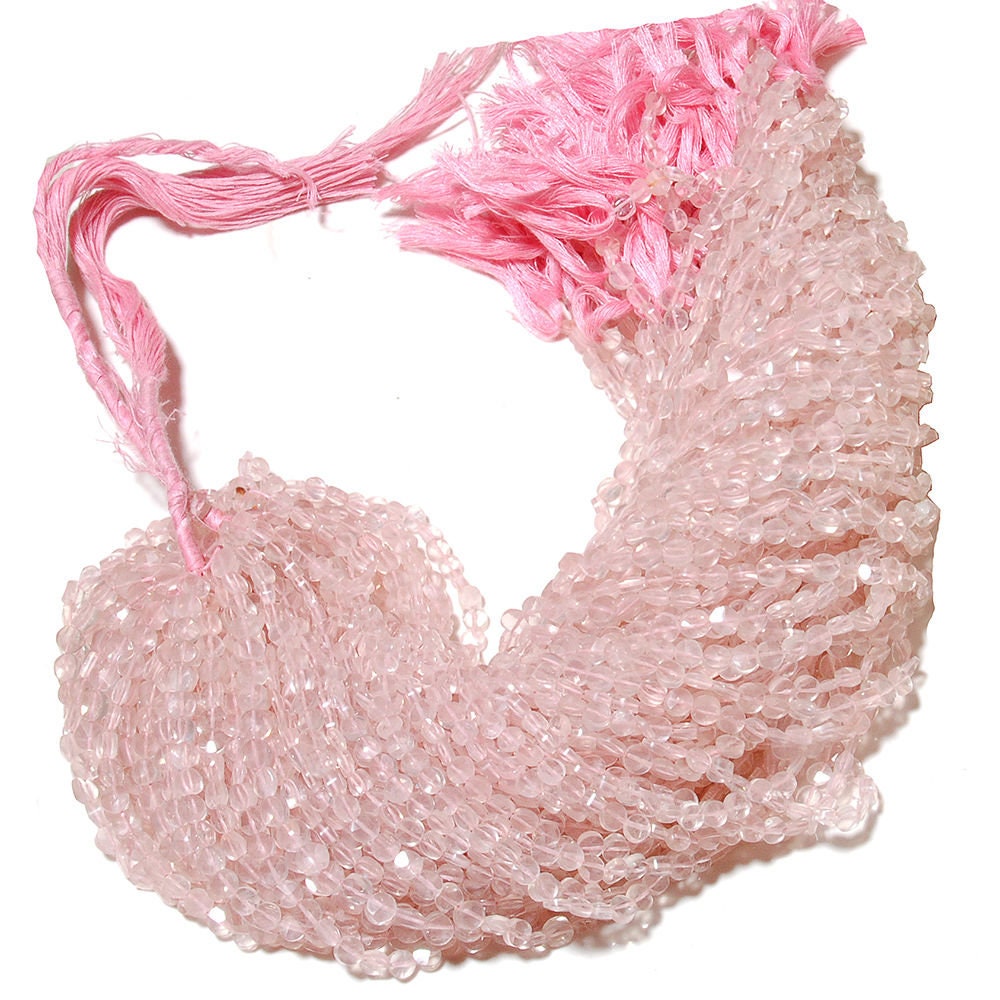 Wholesale Price--natural Rose Quartz Coin Shape Beads Faceted Coin Beads Jewelry Making Beads Rose Quartz Gemstone Beads Total 10 Strand