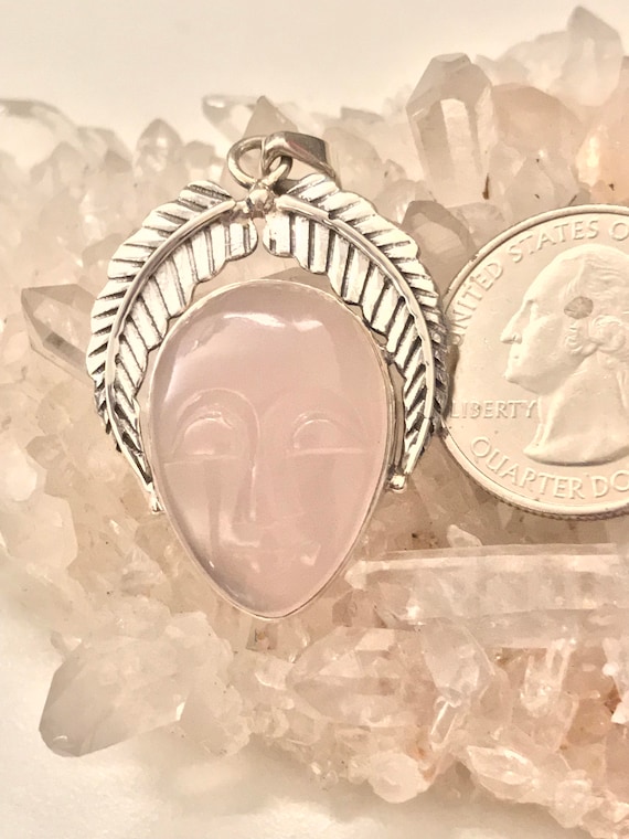 Carved Rose Quartz Pendant
