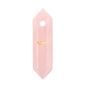 Rose Quartz crystal healing hexagonal point pendant focal bead