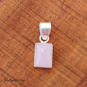 Handmade Rose Quartz Pendant: 925 Sterling Silver Gemstone Necklace