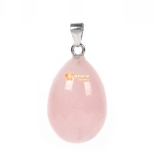Natural Rose Quartz Carved 30mm Egg Shape Pendant Bead Jewelry Making DIY