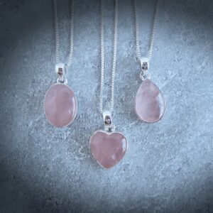 Rose Quartz Necklace Sterling Silver • Pink Quartz Necklace • Genuine Rose Quartz Pendants • Anniversary Gift • Gift For Crystal Lover