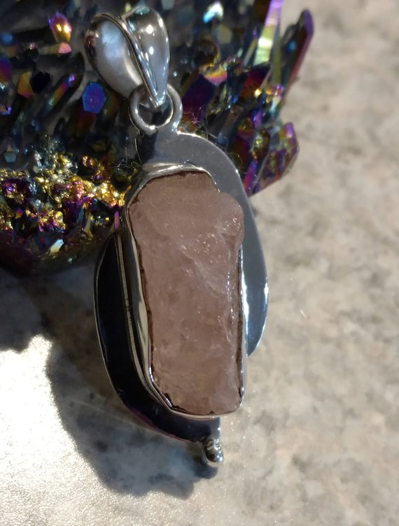 Rough Rose Quartz Pendant