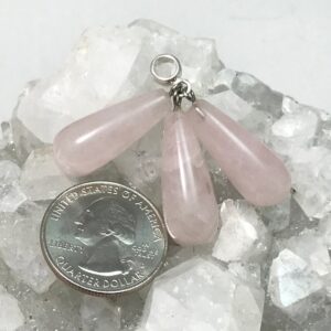 Three Stone Rose Quartz Pendant