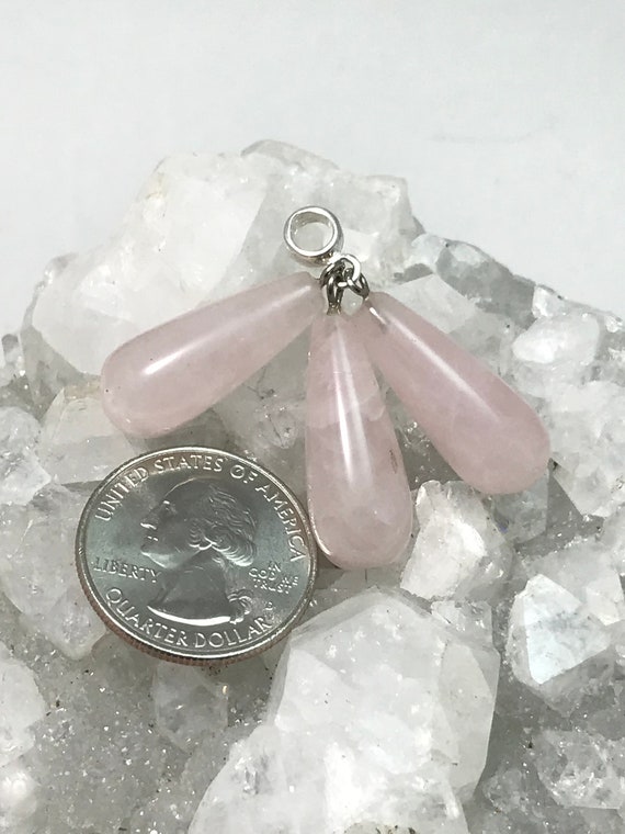 Three Stone Rose Quartz Pendant Three Stone Rose Quartz Pendant
