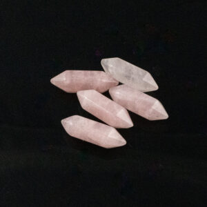 1 Pc Rose Quartz- Natural Double Pointed---perfect For Jewelry--- Average Size 30-35mm