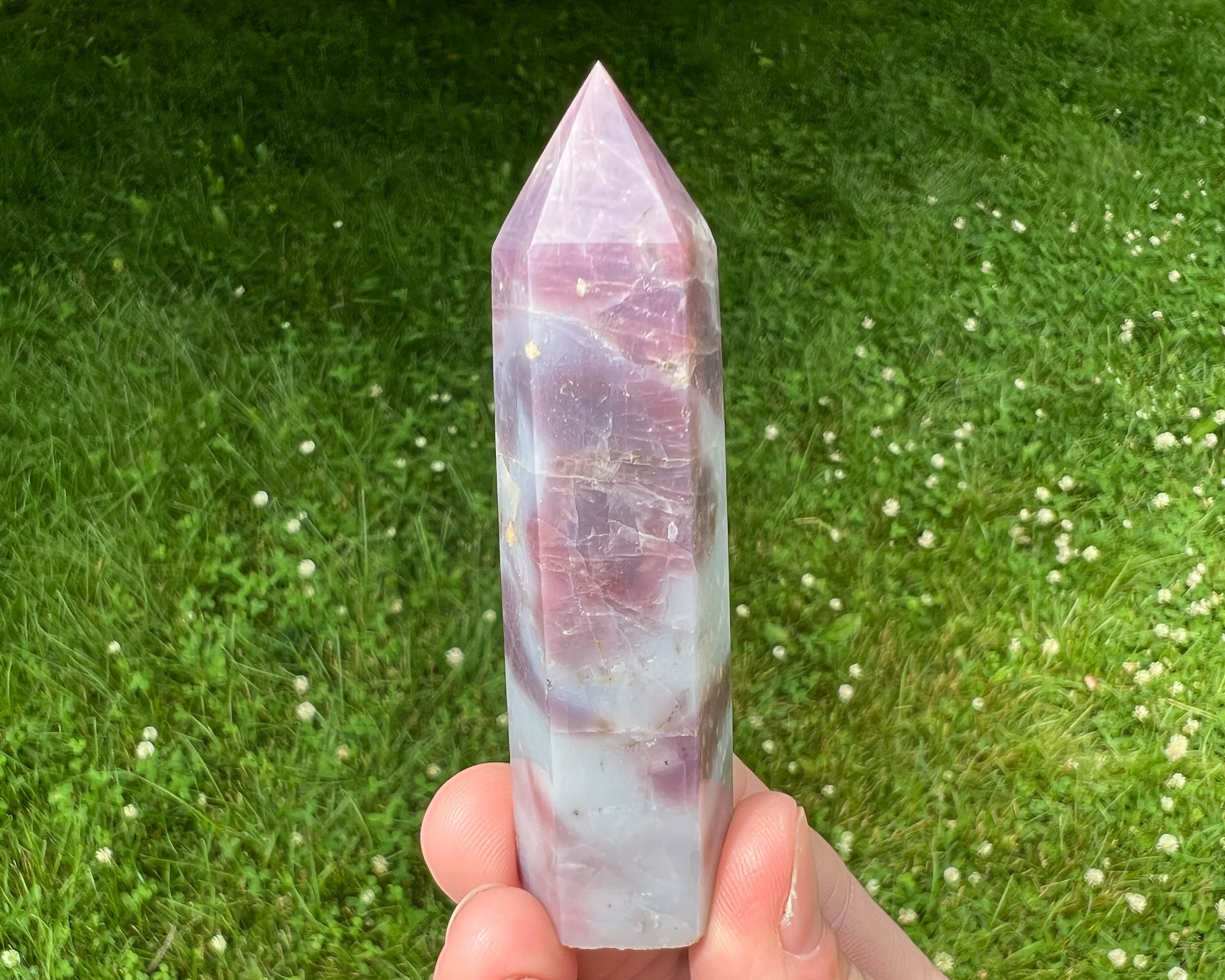 3 Inch Star Lavender Rose Quartz Crystal Tower, Polished Point #3