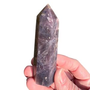 3.4 In Star Lavender Rose Quartz Tower, Asterism Crystal Point, Dark Pink Red Purple #2