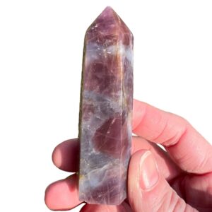 3.1" Star Lavender Rose Quartz Tower, Star Rose Quartz, Asterism, Dark Pink Red Purple Crystal Point, Healing Crystal For Love, Self Love #1