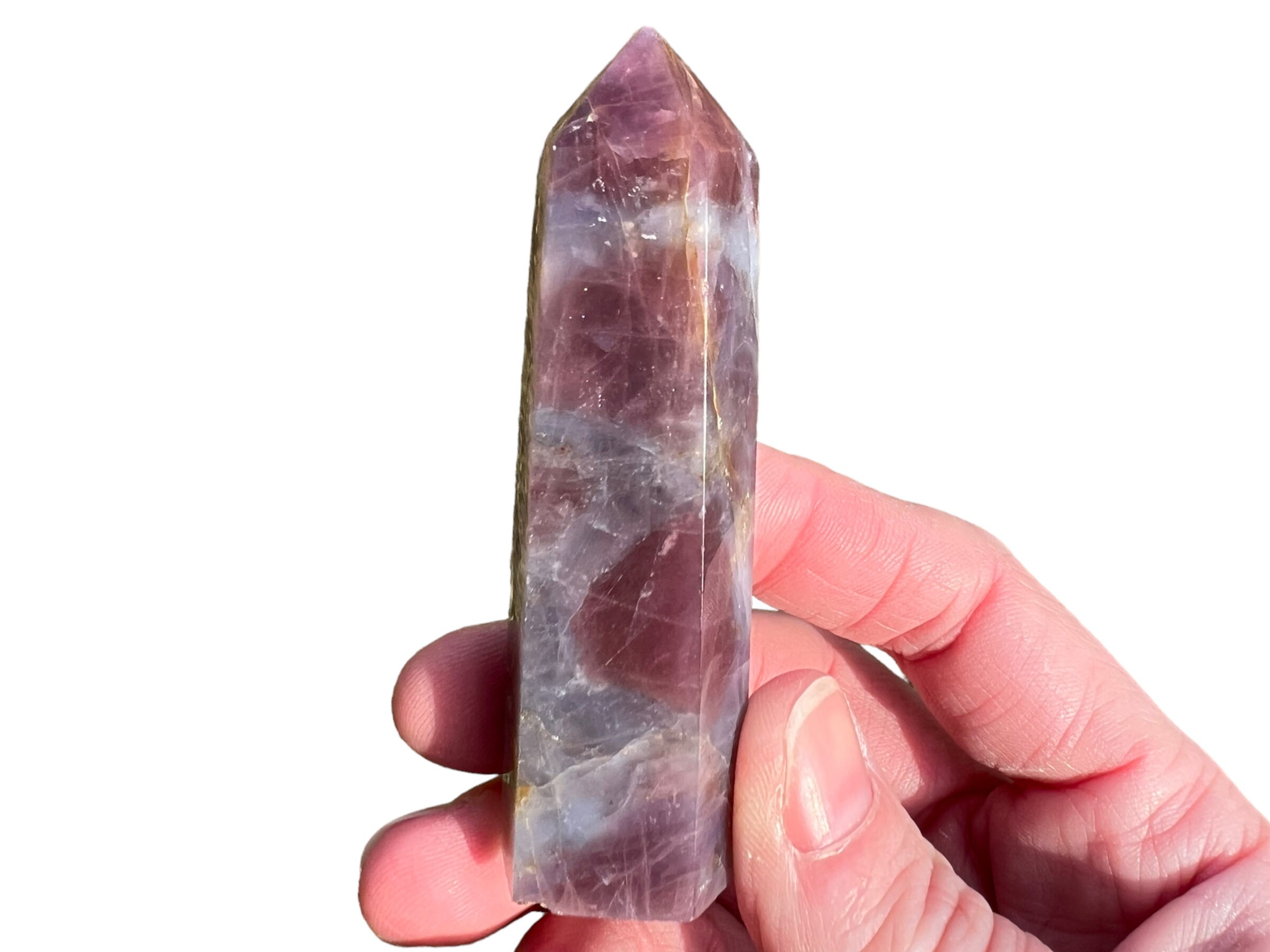 3.1" Star Lavender Rose Quartz Tower, Star Rose Quartz, Asterism, Dark Pink Red Purple Crystal Point, Healing Crystal For Love, Self Love #1