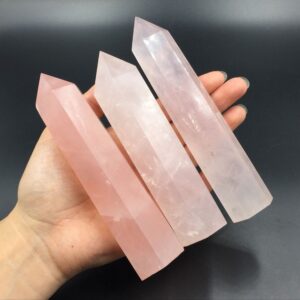 4.75"-5.5" Large Rose Quartz Crystal Tower Standing Point Pink Crystal Obelisk Wand Meditation Healing Reiki Crystal Grid Generator Decor