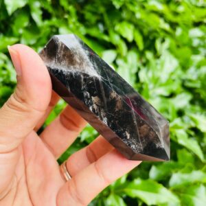 Black Rose Quartz Crystal Point Tower (99.1g)