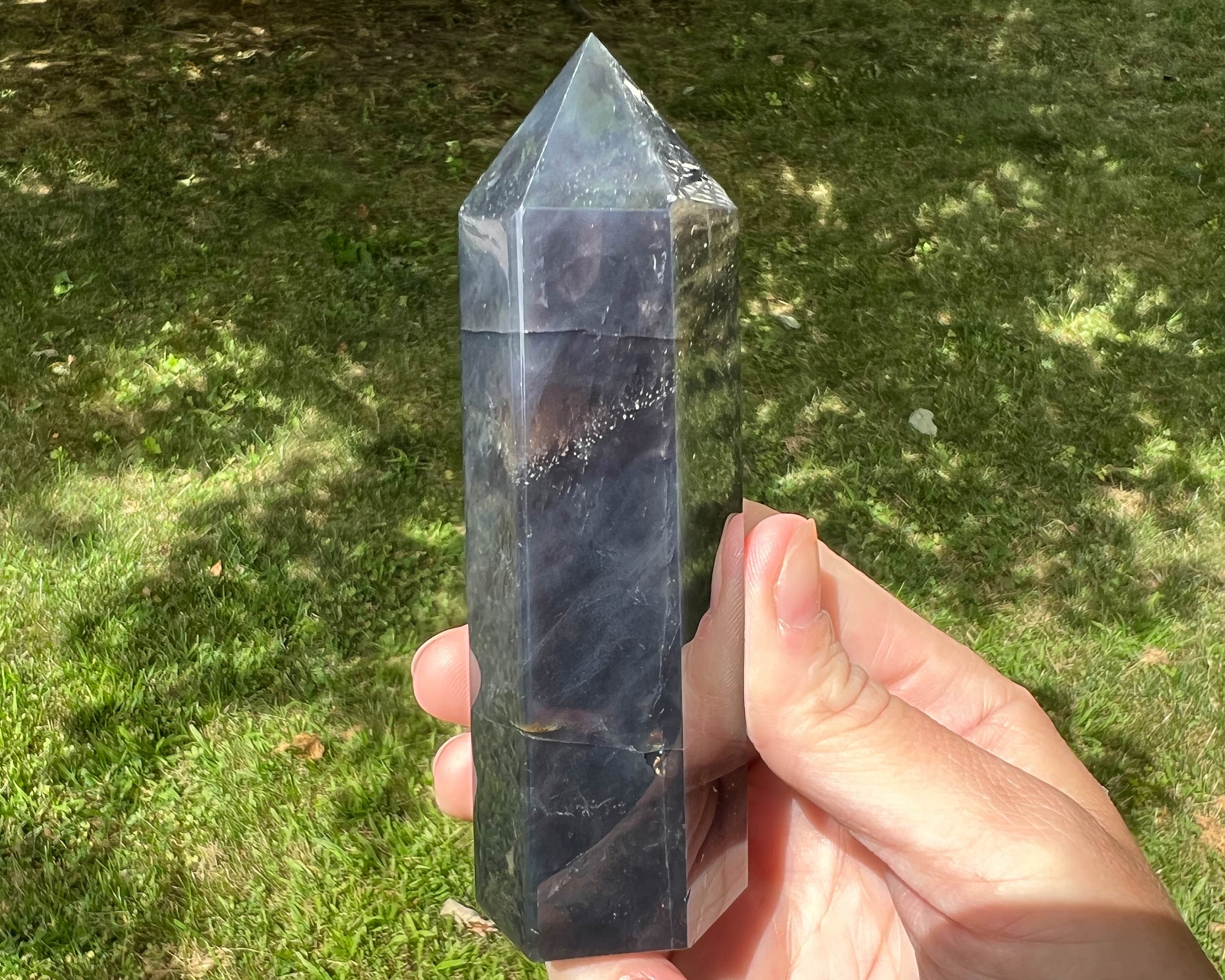Black Rose Quartz Tower, Polished Point, Crystal Decor, Self Standing, Birthday , Witchy , Black Crystal Goth #1