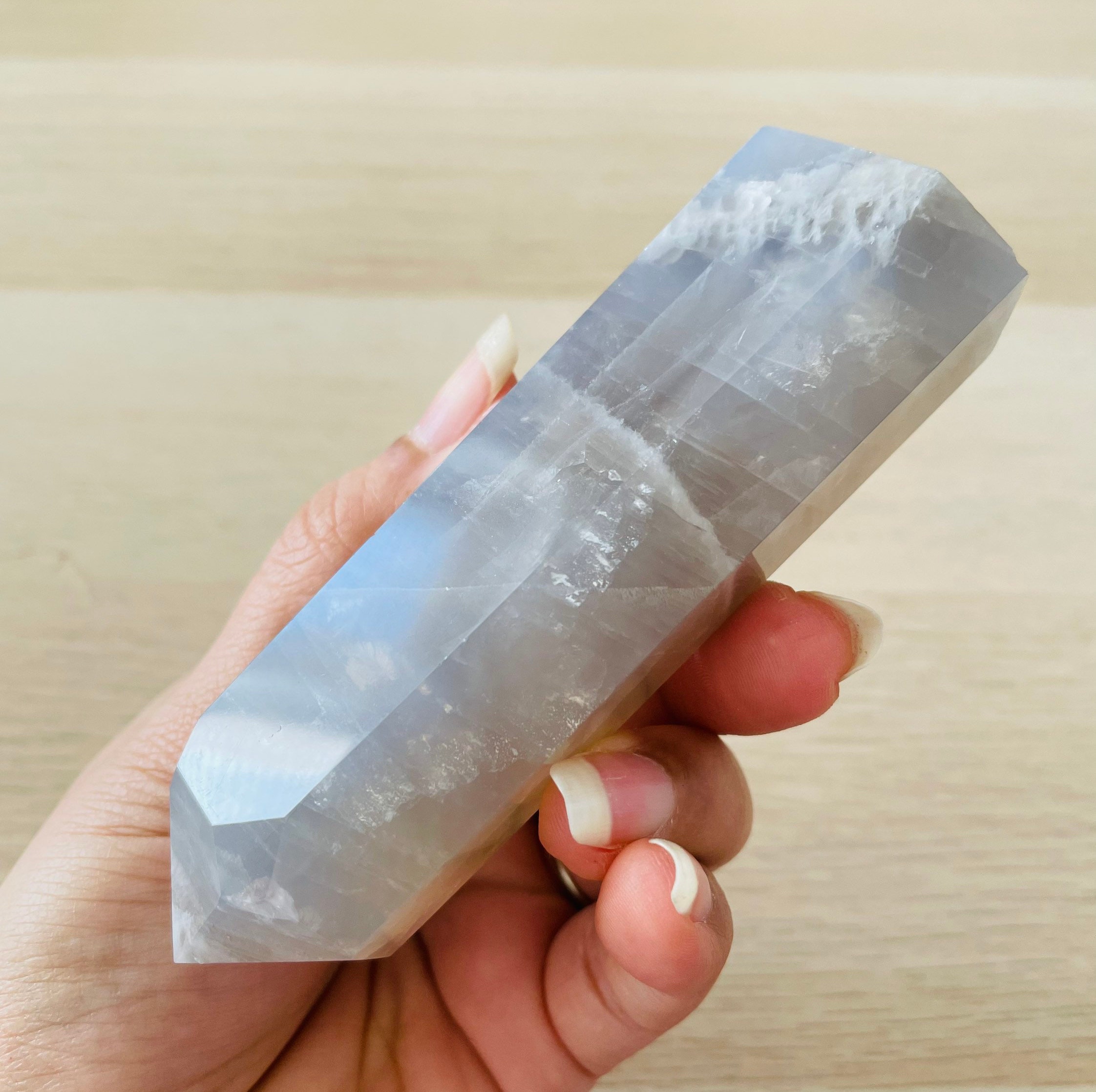 Blue Rose Quartz Crystal Point Tower (181.8g)