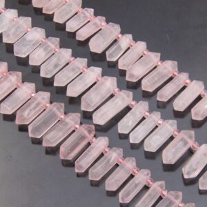 Clear Rose Quartz Point,genuine Pink Crystal Point Bead,top Drilled Quartz Point,crystal For Jewelry Bead,stick Gemstone Rose Quartz Point,