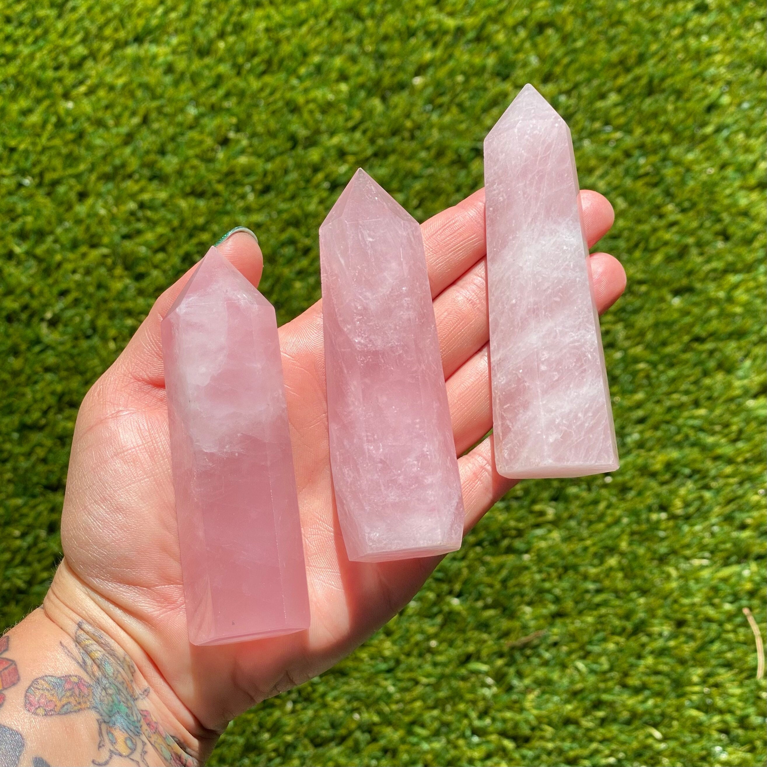 Rose Quartz Crystal Tower: Pink Healing Generator Wand