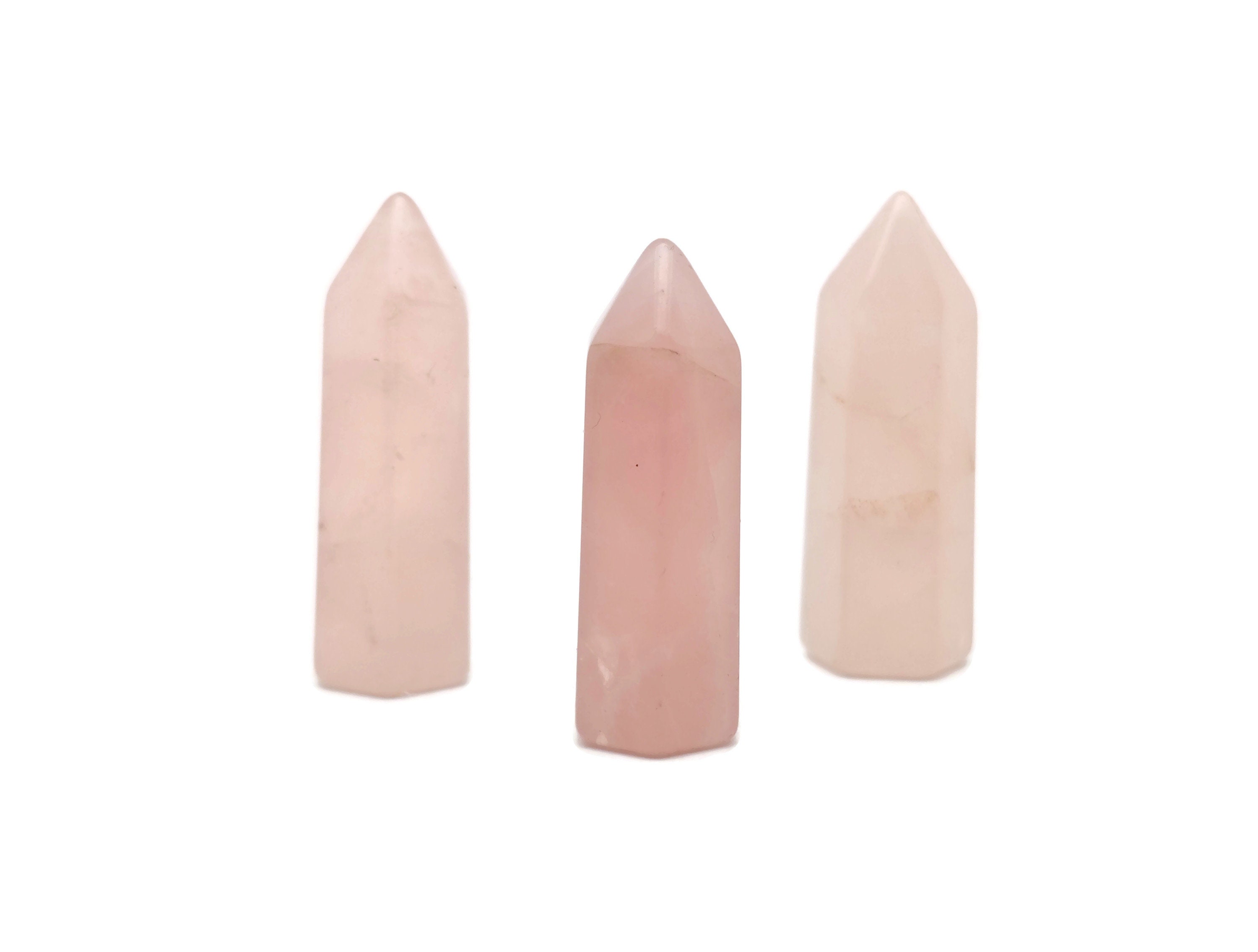 Rose Quartz Crystal Obelisk Tower – Gemstone Tower – Tower Crystal – Hand Carved Crystal Point – Healing Crystal – 40mm – Tw1095