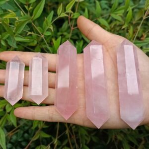 Rose Quartz Double Terminated Point In 5 Sizes