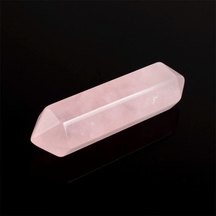 G2884.8 Rose Quartz Gemstone Gemstone Rock Crystal Healing Double Point Chakra Hexagonal Wand Stick 32mm 1.3"