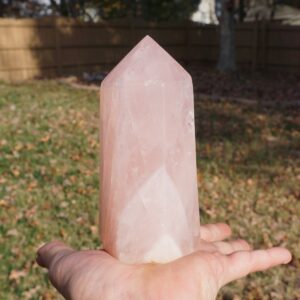Large Rose Quartz Crystal Wand ~ Metaphysical ~ 4.7" X 2.2" X 1.9" ~ 1 Lb 1.5 Oz - Polished