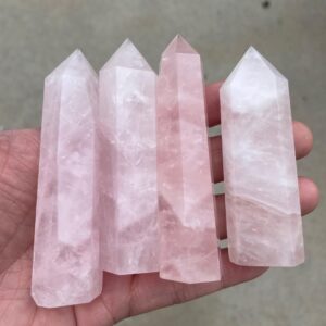 Rose Quartz Towers Crystal Obelisk Natural Crystals Tower Point wand healing crystal Pink Rose Quartz Towers - Extra Thick