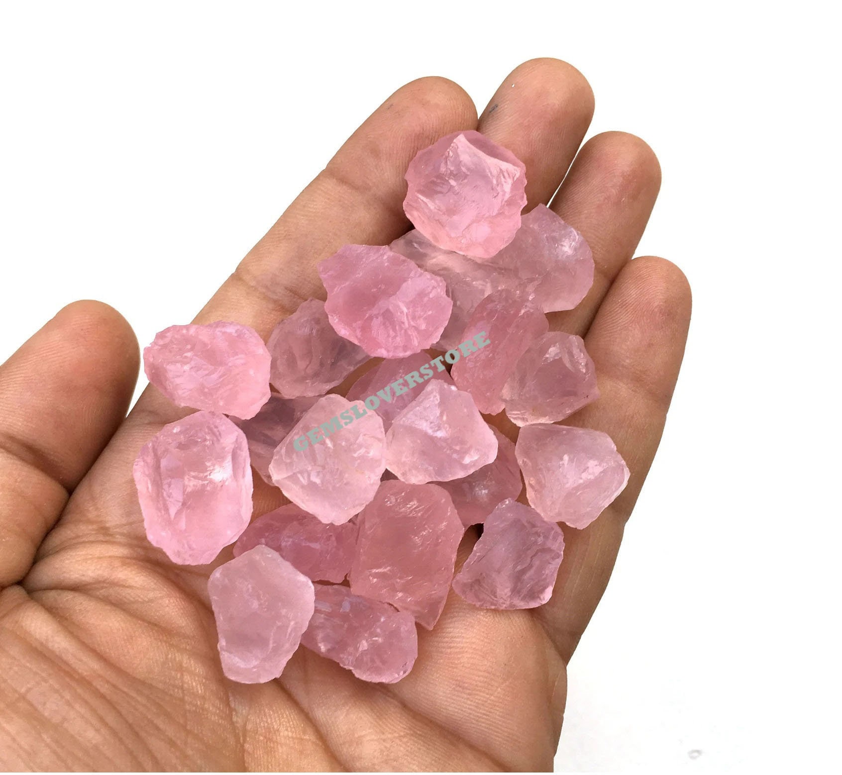 5 Raw Rose Quartz Gemstones (16-20 Mm) - Unpolished 5 Raw Rose Quartz Gemstones (16-20 Mm) - Unpolished