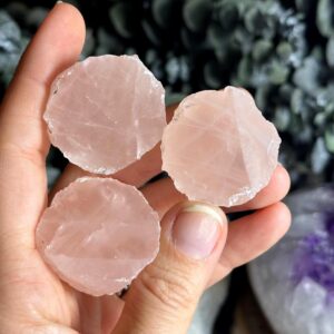 Raw Rose Quartz Chunk: Half Polished Chakra Stone Raw Rose Quartz Chunk: Half Polished Chakra Stone