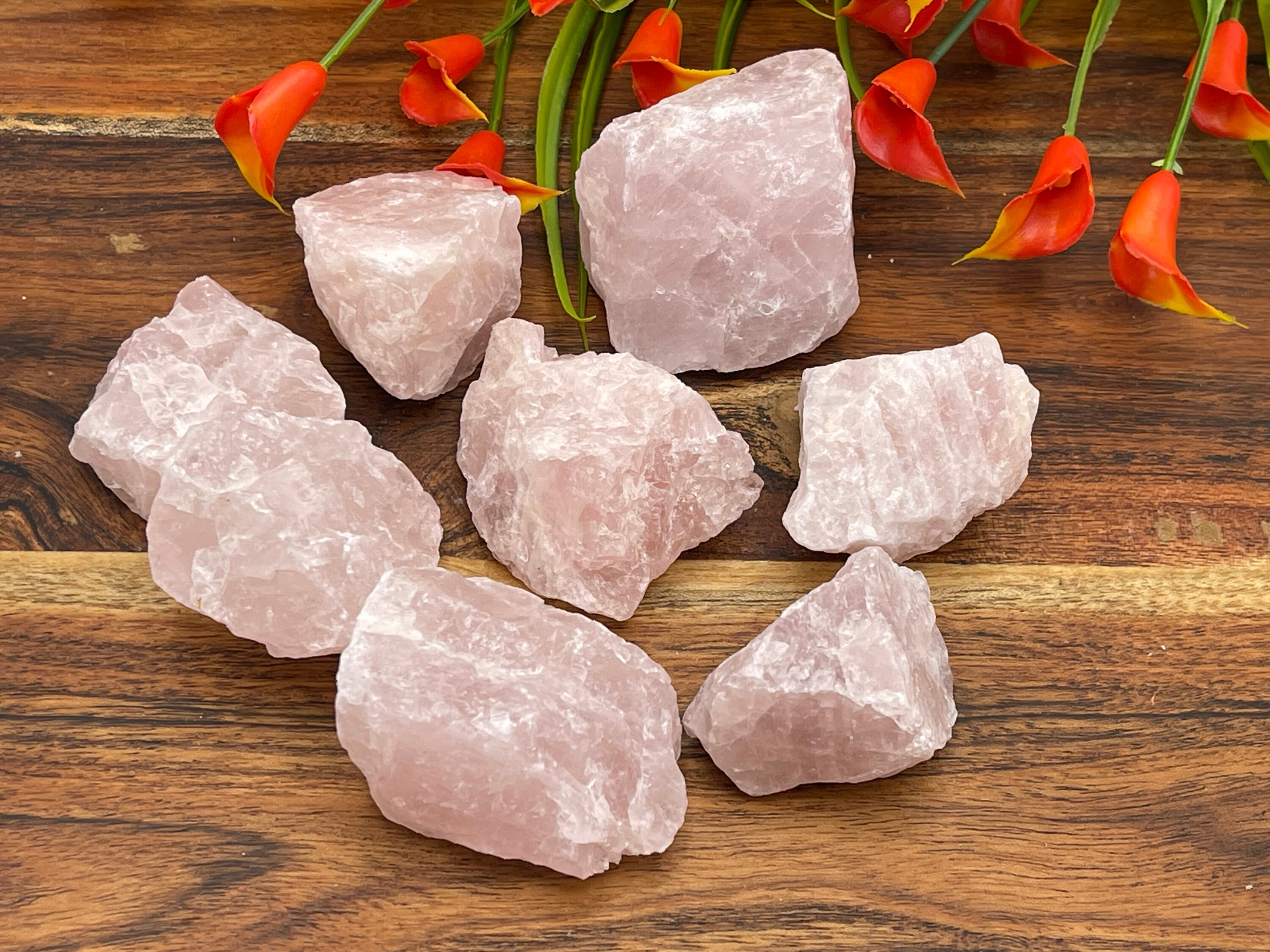 Rose Quartz Raw Chunks, Healing Crystals Rough Chunks, Stone Of Love