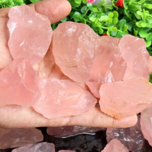 Raw Rose Quartz Crystal Chunks: Natural Pink Specimens Raw Rose Quartz Crystal Chunks: Natural Pink Specimens