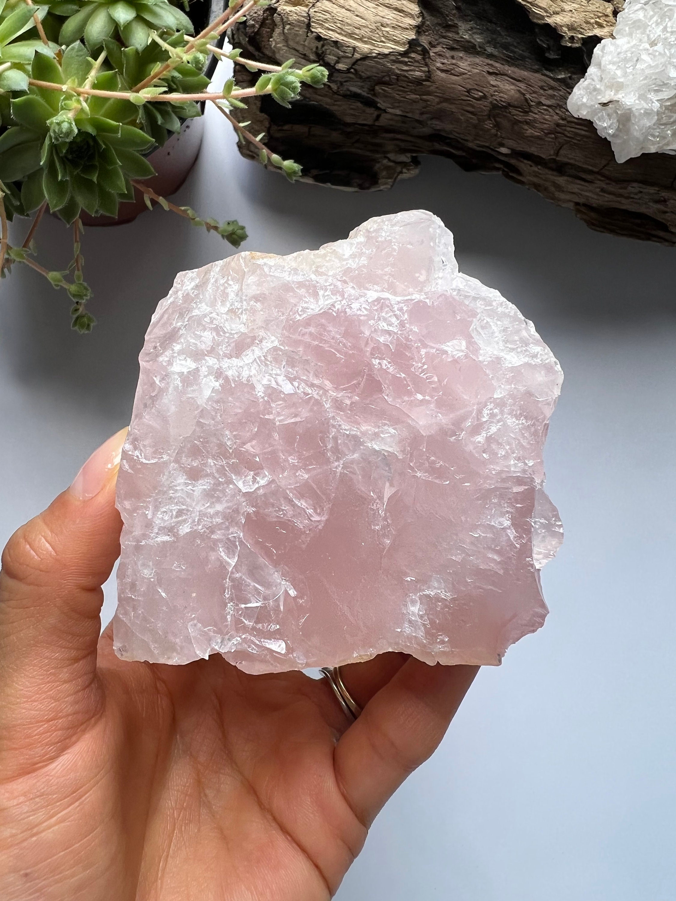 Raw Rose Quartz Crystal, Healing Stone Specimen