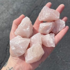Raw Rose Quartz Crystal Pieces: Genuine Rough Gemstone, January Birthstone (2-5 inch) RoseQ001 Raw Rose Quartz Crystal Pieces: Genuine Rough Gemstone, January Birthstone (2-5 inch) RoseQ001