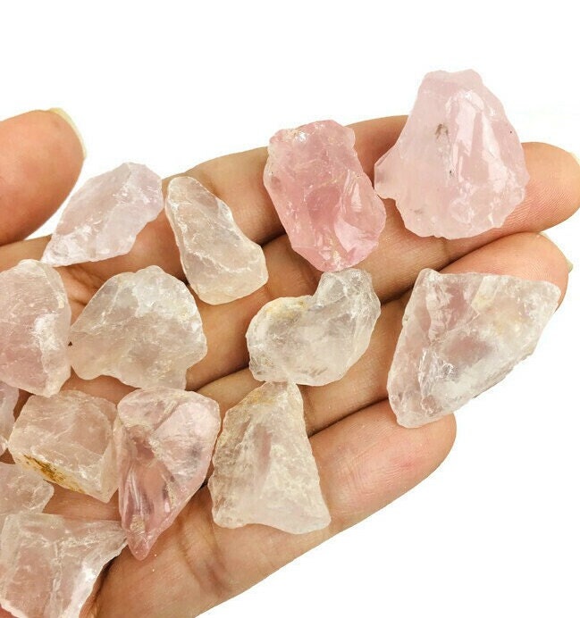 Raw Rose Quartz Crystal: Rough Light Pink Gemstone Shards (3) Xxs