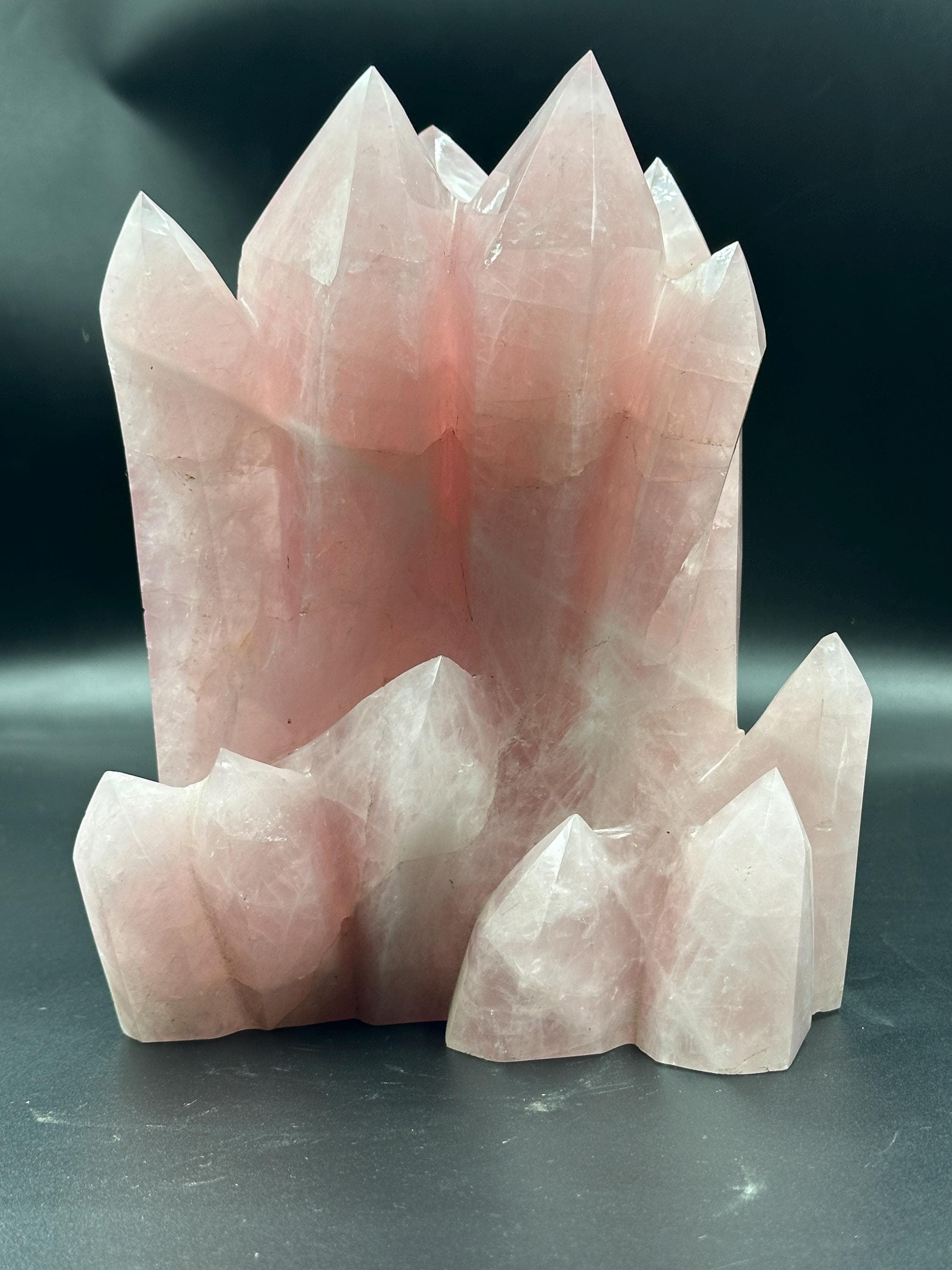 Large Rose Quartz Crystal Cluster, Raw Pink Quartz Stone, Healing Crystals Decoration