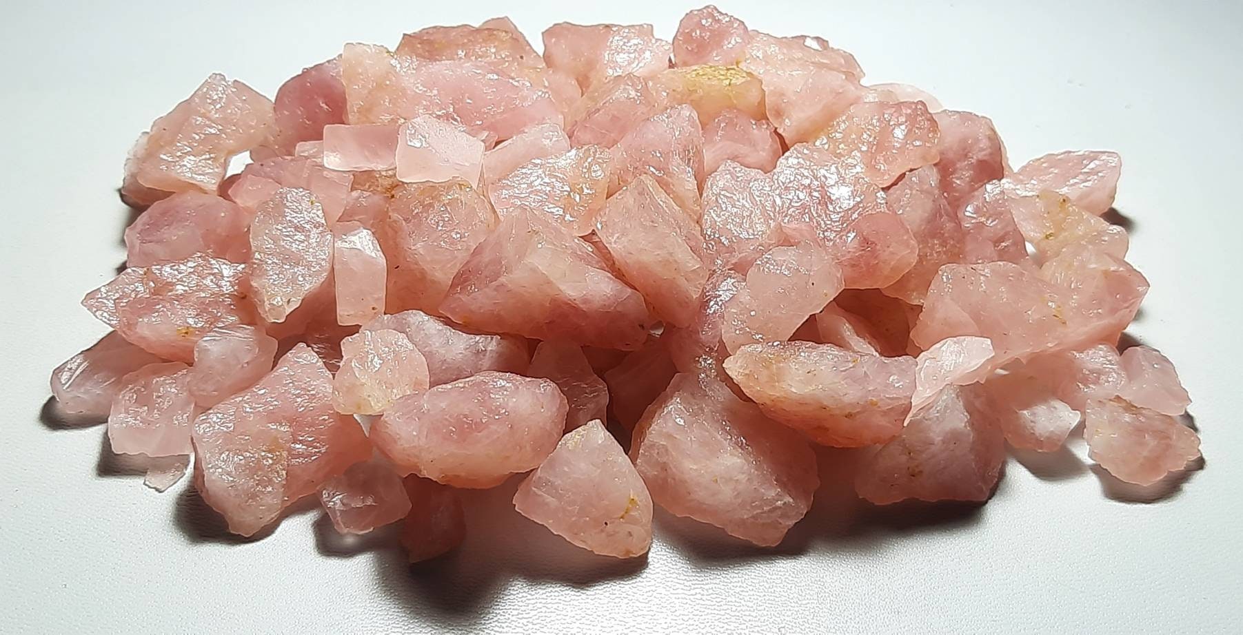 Natural Rose Quartz Druzy Gemstone: Unpolished Rough Slices