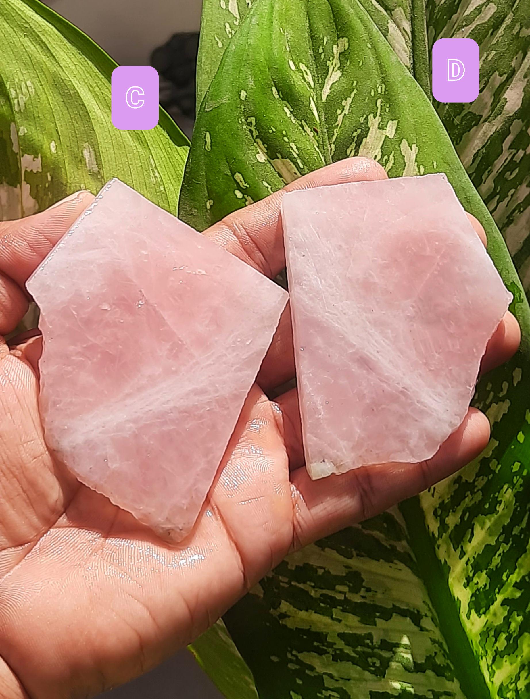 Natural Rose Quartz Rough Gemstone: Raw Pink Crystal Slices