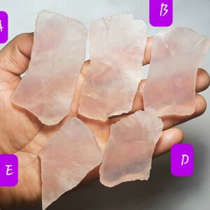 Natural Rose Quartz Rough Gemstone: Raw Crystal Slices For Jewelry Natural Rose Quartz Rough Gemstone: Raw Crystal Slices For Jewelry