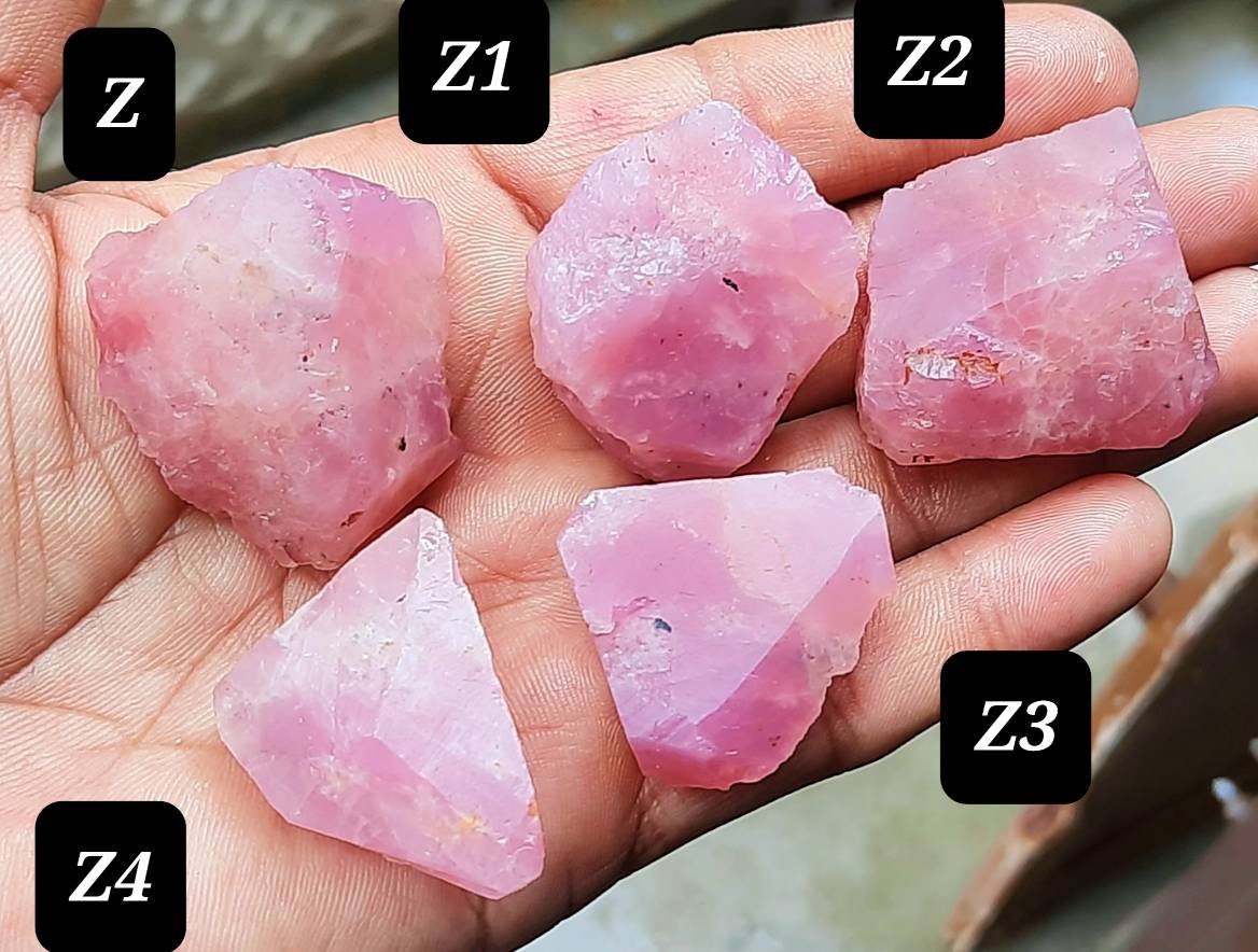Natural Rose Quartz Rough Gemstone: Raw Crystal Slab Specimens