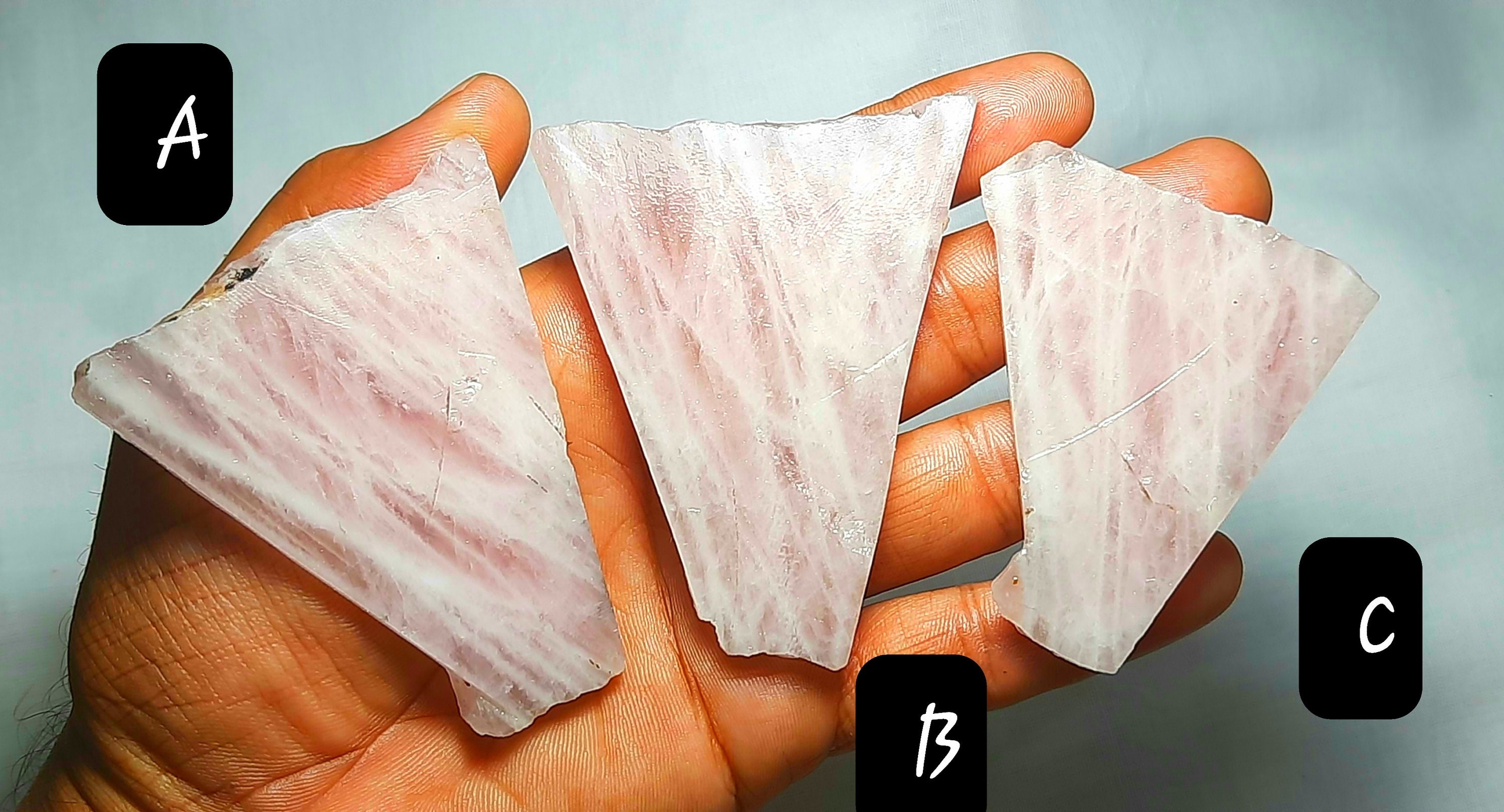 Natural Rose Quartz Raw Slices: Rough Gemstone Specimens Slices Slab Rock Chunk For Jewelry