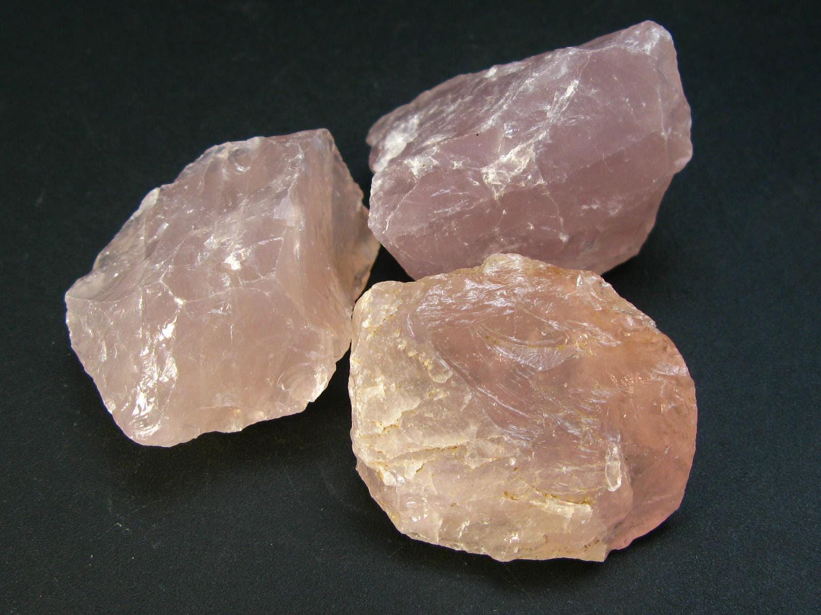 Symbol Of Love And Beauty!! Lot Of Three Rough Rose Quartz From Madagascar