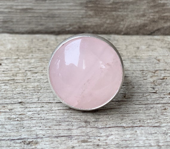 Elegant Romantic Pink Oval Rose Quartz Sterling Silver Ring | Rose Quartz Ring | Boho | Gifts For Her | Valentine's Day | Love Ring