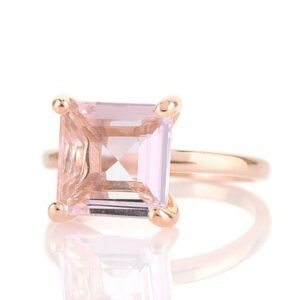 Love Stone Ring · Rose Quartz Ring · Pink Square Ring · Gemstone Ring · Pink Ring · Pink Quartz Ring · Rose Gold Ring