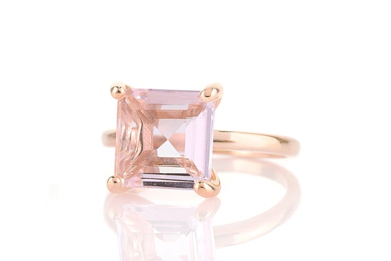 Love Stone Ring · Rose Quartz Ring · Pink Square Ring · Gemstone Ring · Pink Ring · Pink Quartz Ring · Rose Gold Ring