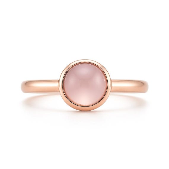 Natural Rose Quartz Ring: 8mm Round Gemstone, 925 Sterling Silver Promise Ring