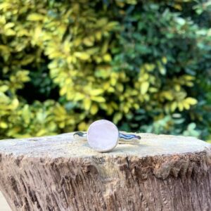 Rose Quartz Silver Ring, Raw Pink Gemstone, Natural Stone Silver, Gift For Daughter