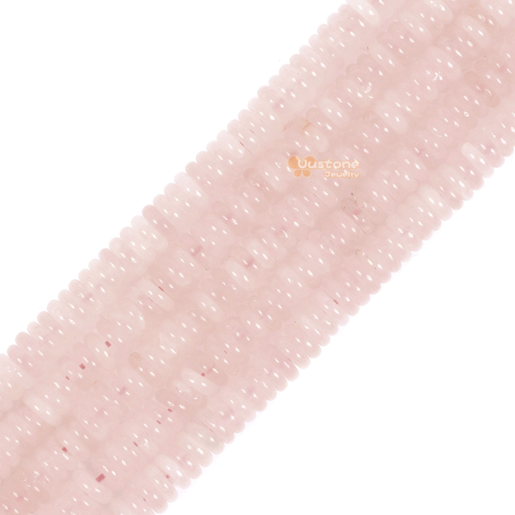 6.5x2mm Rose Quartz Heishi Disc Rondelle Loose Beads 15.5"
