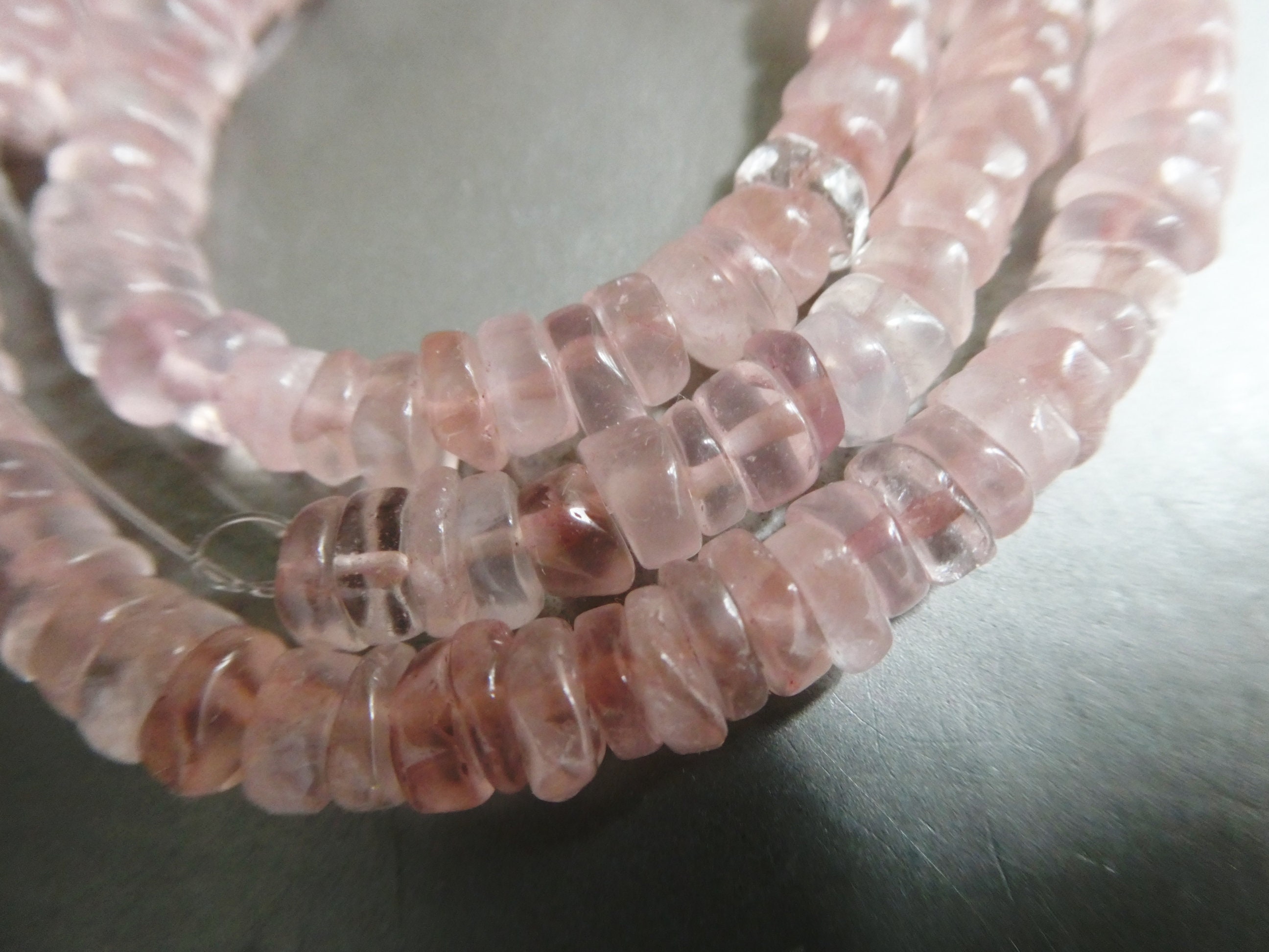 Rose Quartz 6mm Rondelle Beads- 8in Strand Gemstone-jewelry Making -craft Natural Beads