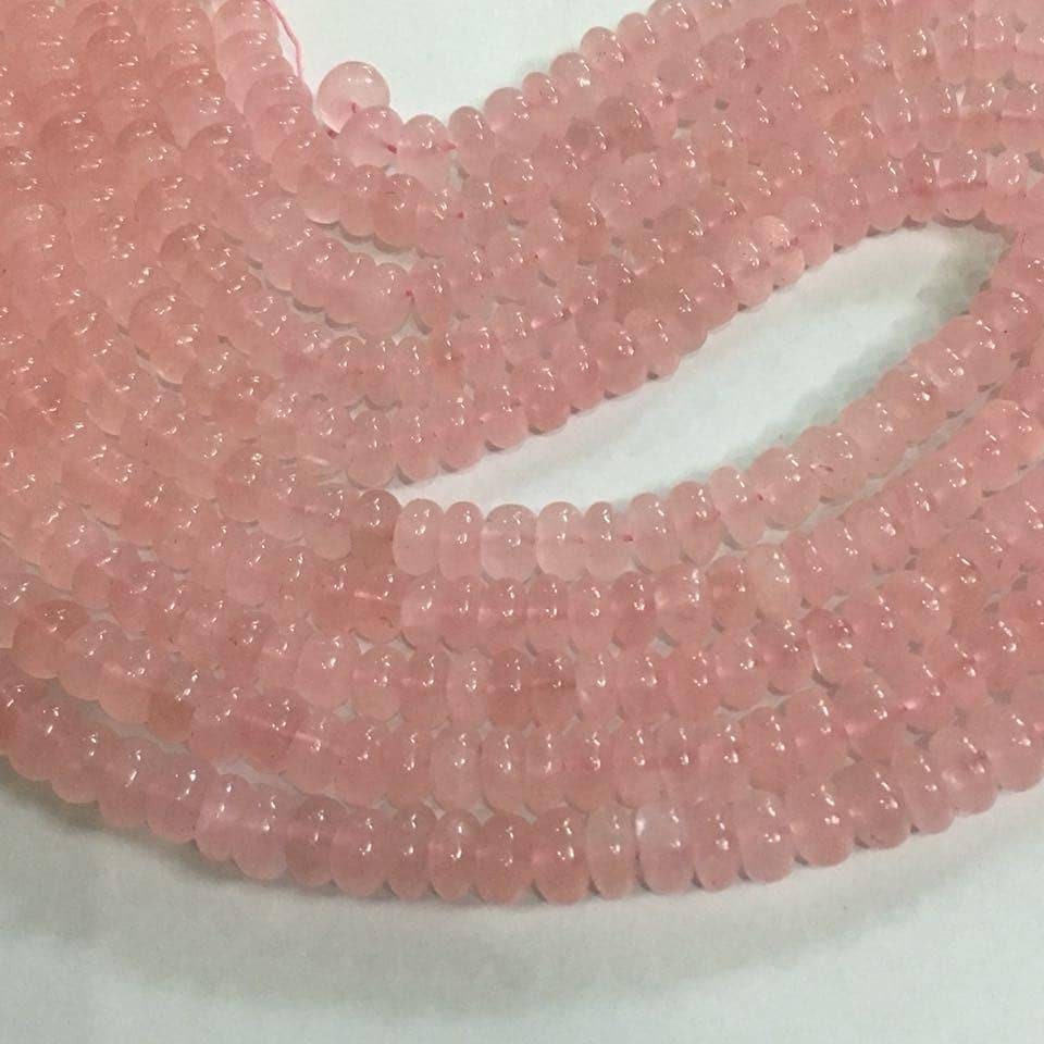 Aaa Natural Rose Quartz | Smooth Rondelle 6-8 Mm | Gemstone Beads | 15 Inch Strand | Healing Health Protection Stone